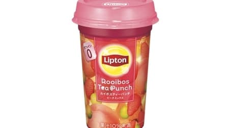 "Lipton Rooibos Tea Punch" from Morinaga Milk Industry! Peach, strawberry, grape & hibiscus scent