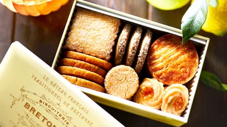 Biscuiterie Bretonne "Brittany Cookie Assorti [Can] Citron" Assortment of 6 kinds of refreshing cookies for summer