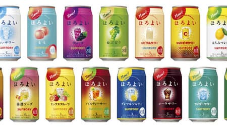 Design renewal of 15 kinds of "Horoyoi" year-round products! The contents of "peach" and "grape" are also
