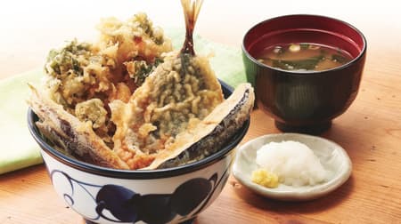 Tenya "Ryona Tendon" Limited time offer "Sakaiminato landed horse mackerel" tempura "Ooba, okra, squid kakiage" to survive the summer!