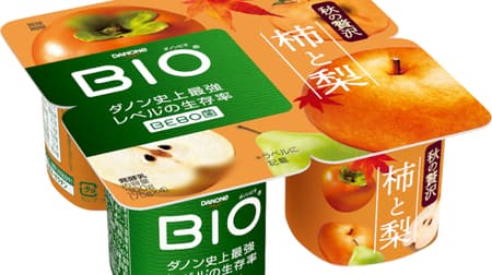"Danonbio Persimmon and Pear" Autumn season only! Fresh fruit juice of Japanese pear × Gorgeous scent of pear × Sweetness and flavor of persimmon