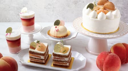 La Maison Platinum "Peach and Tea Shortcake" "Rose Peach Raspberry" "Verrine Peach Melba" Seasonal Peach Entremet and Petit Gateau!
