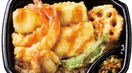 ほっともっと「海鮮天丼」「上・海鮮天丼」「海鮮天とじ丼」「天ぷら盛り合わせ」えび・いか・ほたて・白身魚の天ぷらどっさり！