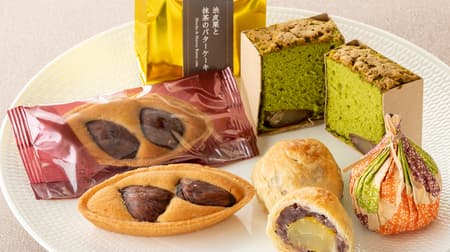 Aoki Shofuan "Marron Fair" "Chestnut Pie" "Funede [with chestnut]" "Astringent skin chestnut and matcha butter cake" "Cup Mont Blanc" etc.