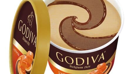 Godiva Cup Ice "Chocolate Caramel" Dark Chocolate Ice & Salt Caramel Ice x Caramel Sauce! For supermarkets and convenience stores
