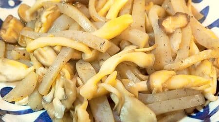 Recipe "Stir-fried konnyaku toki no ko" Reduce sugar and calories and improve the taste! Aroma with shiitake mushrooms and maitake mushrooms