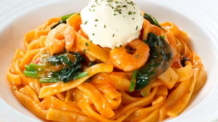 New pasta "mascarpone and shrimp tomato cream (fettuccine)" from Cafe Veloce! "Pasta Fair" and "Sandwich Fair" will be held!
