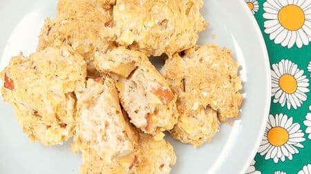 "Apple and tofu crispy scones" recipe! Just mix it with the pancake mix and bake it with plenty of cinnamon to your liking.