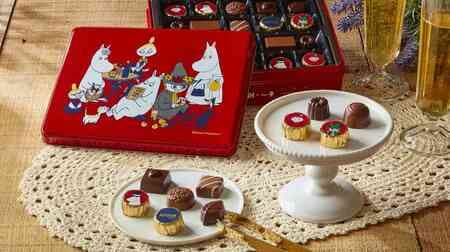 Mary Chocolate "Moomin Assorted Chocolate" 40 chocolates such as cookies, cream, milk tea, and marron in a bright red can