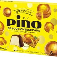 「ピノ バスクチーズケーキ」濃厚チーズアイスを焦がしカラメルチョコでコーティング！カリカリ食感のココア風味トッピング入り