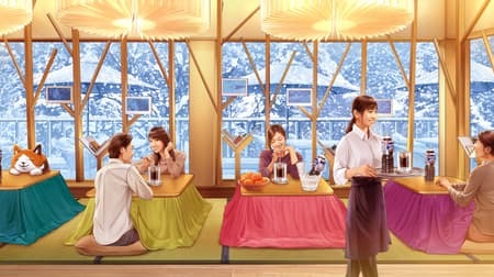 Nescafe Kotatsu Cafe "Ice glass coffee" "Mikan ice Daifuku" etc. Enjoy with kotatsu!