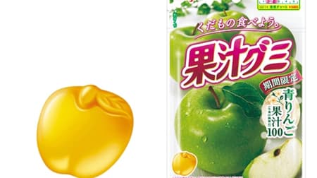 Meiji "Fruit Juice Gummy Green Apple" 7.0 times concentrated Green apple Fruity taste of fruit juice Crisp and chewy texture
