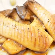 「エリンギステーキ」レシピ！こんがり焼いてニンニク醤油を絡めるだけ コリコリ食感でジューシーなうまみ！