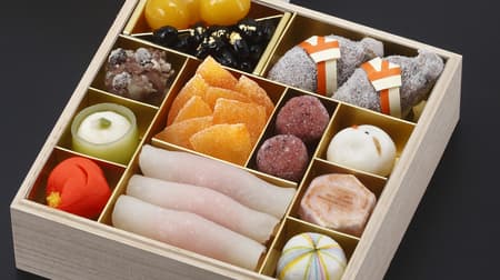 Minamoto Kitchoan "Osechi Confectionery" Assortment of auspicious Japanese sweets such as black beans, kinton, neri-kiri, and buns