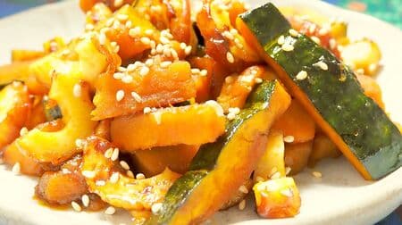 "Pumpkin and Chikuwa Kinpira" recipe! Pumpkin can be cooked in 3 minutes in a microwave oven.