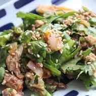「さばとキムチの春菊サラダ」レシピ！さわやか春菊にさばとキムチのうまみたっぷり絶品サラダ