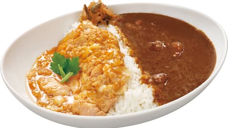 Nakau "Oyako Curry" for those who want both oyakodon and curry! Also available: "Kotsubotsukotsu Egg Cutlet Curry" (Curry with Eggs)