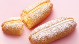 Sand cream on fluffy choux pastry--Mister Donut's new "Choux pastry"