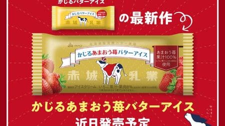 Akagi Nyugyo "Kajiru Amao Strawberry Butter Ice Cream" - Richness of Hokkaido fermented butter and mellow sweetness and sourness of Amao strawberries! New "Kajiru Butter Ice Cream