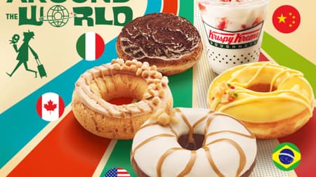 KKD "DOUGHNUTS AROUND THE WORLD" Donuts and drinks inspired by popular overseas sweets such as "Tiramisu Italy" and "Macadamia Chocolate Hawaii