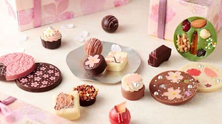 Belle Amel "Cherry Blossom Chocolates," "Cherry Blossom Palette Chocolates," "Mousse Chocolat Cake," "Seasonal Gateau Millefeuille," and other new spring products!