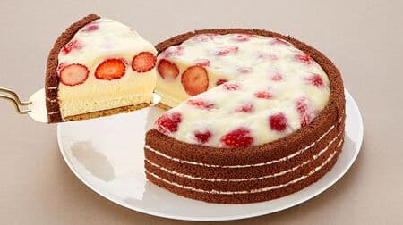 Kinotoya "Strawberry Zane" long selling cake! Moe of Tochiotome, custard cream and bavarois!
