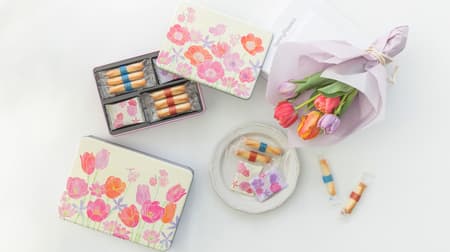 YOK MOK "Cadeau de Printemps with Bouquet" Sweets set with small bouquet for graduation, transfer, or retirement gift
