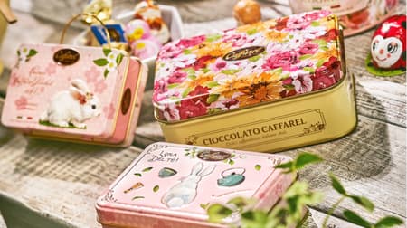 Caffarel Mil Fiori", "Caffarel Bellissimo" and other assorted chocolates and candies in spring flower-patterned tins!