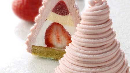 Joel Robuchon "Strawberry Mont Blanc" with strawberry cream, mousse and jelly with whole fruit!