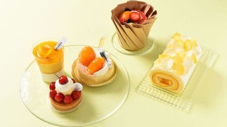 Colomban "Fruit Chiffon", "Biwa Pancake with Harajuku Honey Syrup", "Mango Pudding", "Mango Roll Cake", "Sato Nishiki Tart".