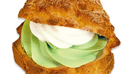 Fujiya's two new cakes: "Kagoshima first green tea green tea Mont Blanc" and "Oven-baked double cream puff (Kagoshima first green tea green tea)".