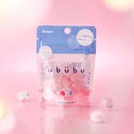 カンロ「ububu（うぶぶ）キャンディ」白・ピンク・水色のマーブルカラー！すっきり甘いももソーダ味
