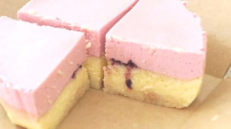 MUJI "Cheesecake with Berry Mousse" - Rich baked cheese with pink mousse and blueberry jam! Spring/Summer Limited Edition Chilled Sweets