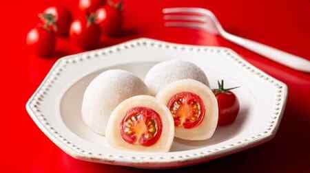 KAMEYA MANNENDAI "Daifuku with Ripe Tomatoes" - Fresh large ripe mini tomatoes and white bean paste! We also recommend using cream cheese and olive oil to make a different flavor!