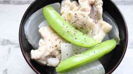 Recipe for Braised Chicken Wings with Fresh Onions and Butter! Snap peas add color and lightness