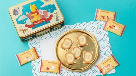 Tokyo Banana "Winnie the Pooh/Chocolat Sandwich 'Miisitakatta'" in a special can with a design of "Pooh" reading in his dream!