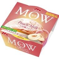 「MOW（モウ） 白桃ミルク」国産白桃果汁23％のジューシーなアイス！ミルクのコクと相性抜群