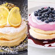 高倉町珈琲「レモンと ピスタチオのリコッタパンケーキ」「フレッシュブルーベリーのリコッタパンケーキ」