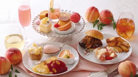 KIHACHI's Afternoon Tea - Peach Special - Summer Limited "White Peach Crumb Pie", "White Peach Pudding a la Mode", etc.