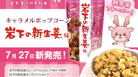 Caramel Popcorn Iwashita Fresh Ginger Flavor - Sweet x Delicious x Spicy! Accented with the flavor of ginger!