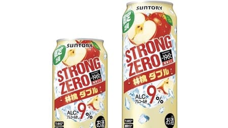 Suntory's "-196°C Strong Zero [Ringo Double]" with a firm fruity taste and 9% alcohol by volume.