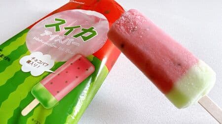 Chateraise "Watermelon Ice Cream Bar" - Delicious and Cost-effective! Accented with chocolate puffs!