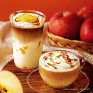 エクセルシオール カフェ「カフェ・シナモンアップル」秋のシーズナルラテ！デザート「かぼちゃと紅芋のケーキ」も