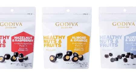Godiva "Healthy Nuts & Fruits Petit Chocolat Hazelnut & Raspberry Chocolate" and "G Chocolat (5 pieces)