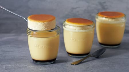 Morozoff "Pudding and Cheesecake" - cream-colored pudding topped with golden cheesecake in a glass cup!