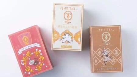 Moomin flavored teas: "Thick Honey Black Tea," "Apple Cinnamon Tea," and "Caramel Milk Tea