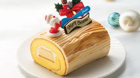 Pastel Pudding Buche de Noel" Aeon's Exclusive Christmas Cake! Rolled pudding and salted caramel cream