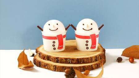Pastel "Snowman Pudding" smooth pudding with vanilla mousse & glassage Cute new winter favorite