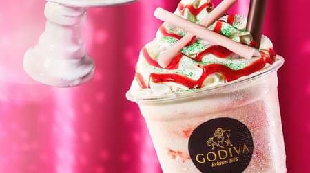 Godiva "Chocolixer Vanilla Strawberry Cheesecake" white chocolate with cheese & strawberry sauce & vanilla syrup