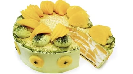 カフェコムサ「福岡県産 柿『秋王』と抹茶ティラミスのミルクレープ」毎月3日はミルクレープの日